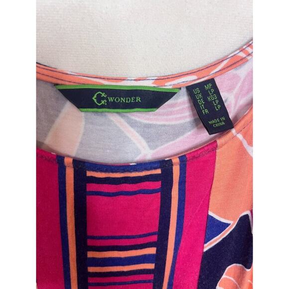 C. Wonder Midi Dress Size Med Petite Vibrant Multicolor - Picture 4 of 5